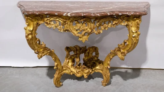 Console Louis XV en bois doré